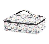Kcldeci Sac de transport isotherme pour aliments chauds ou froids, méduse, pieuvre, baleine, requin, raie pastenague pour repas-partage de cuisine, fêtes, pique-niques, lasagnes, multicolore, Taille