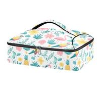Kcldeci Sac de transport isotherme pour aliments chauds ou froids, motif flamant rose tropical, sac fourre-tout isotherme pour repass, barbecues, fêtes, pique-niques, lasagnes