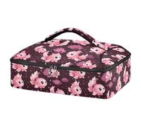 Kcldeci Sac de transport isotherme pour aliments chauds ou froids, motif poisson chibi kawaii chibi rose, sac fourre-tout isotherme pour repas/pique-nique, lasagnes