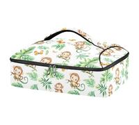 Kcldeci Sac de transport isotherme pour aliments chauds ou froids, motif singes, feuilles tropicales, papillons, sac fourre-tout isotherme pour repass, pique-niques, lasagnes