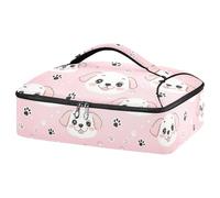 Kcldeci Sac de transport isotherme pour aliments chauds ou froids, motif tête de chiot kawaii pour repas chauds ou froids, sac fourre-tout isotherme pour repas-partage de barbecues, fêtes