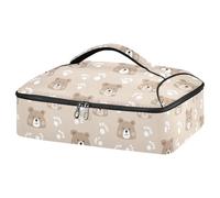 Kcldeci Sac de transport isotherme pour aliments chauds ou froids, motif tête d'ours mignon, pour repas/pique-nique, lasagnes