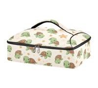 Kcldeci Sac de transport isotherme pour aliments chauds ou froids, motif tortues et étoiles de mer de dessin animé, sac fourre-tout isotherme pour repas-partage de barbecues, fêtes, pique-niques