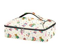Kcldeci Sac de transport isotherme pour aliments chauds ou froids, sac fourre-tout isotherme à pois pour repas-partage des barbecues, fêtes, pique-niques, lasagnes, multicolore, Taille unique, Accueil