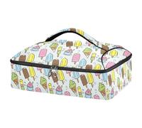 Kcldeci Sac de transport isotherme pour aliments chauds ou froids, sac fourre-tout isotherme bleu crème glacée d'été pour repas-partage des barbecues, fêtes, pique-niques, lasagnes, multicolore,