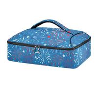 Kcldeci Sac de transport isotherme pour aliments chauds ou froids, sac fourre-tout isotherme pour feu d'artifice américain du 4 juillet pour repas-partage, barbecues, fêtes, pique-niques, lasagnes,