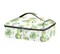 Kcldeci Sac fourre-tout isotherme pour aliments chauds ou froids, motif fleurs de crocodile pour repas/pique-nique, lasagnes