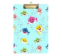 Kcldeci Sharks in The Ocean Porte-bloc en acrylique avec lettre standard A4 pour salle de classe, enseignantes, femmes, fournitures scolaires de bureau, argent, 30,5 x 22,9 cm
