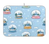 Kcldeci Tapis de séchage à vaisselle pour comptoir de cuisine, boules à neige glacier absorbant, égouttoir à vaisselle pour comptoirs, éviers, égouttoir 40,6 x 45,7 cm