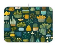 Kcldeci Tocas on Tapis d'égouttoir à vaisselle absorbant pour comptoirs, éviers, égouttoirs Vert 40,6 x 45,7 cm