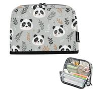 Kcldeci Trousse à crayons avec fermeture éclair - Grande capacité - Visages de panda mignons