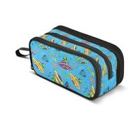 Kcldeci Trousse à crayons de grande capacité avec motif alien espace pour bureau, école, adolescent, fille, garçon, homme, femme, adulte, Multicolore, 8.86*3.54*4.33in