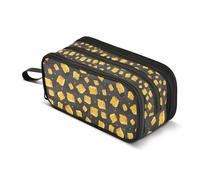 Kcldeci Trousse à crayons de grande capacité en forme de cubes de fromage jaune pour bureau, école, adolescent, fille, garçon, homme, femme, adulte, Multicolore, 8.86*3.54*4.33in