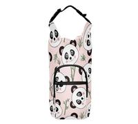 Kcldeci Un adorable panda ours et sac isotherme pour bouteille d'eau, sac à bandoulière avec sangle pour voyage, randonnée, camping, Multicolore, Taille unique