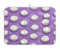 Kcldeci Volleyballs on A Tapis de séchage à vaisselle violet pour comptoir de cuisine, accessoires de cuisine, égouttoir à vaisselle pour vaisselle, ustensiles, comptoirs, éviers, 45,7 x 61 cm