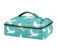 Kcldeci White Dove Sac de transport isotherme pour aliments chauds ou froids, sac fourre-tout isotherme pour repas/pique-nique, lasagnes