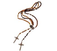 kclkda 2pcs Chapelet Catholique, Long Chapelet en Croix de Prière en Bois Naturel, Idéal pour Christianisme Catholique Convient à l'Eucharistie au Baptême et à la Bible
