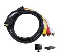 kclkda Adaptateur HDMI Vers RCA, Ligne de Conversion Rouge et Jaune et Blanc 3RCA Câble Adaptateur pour Décodeur, Câble Vidéo HD HDMI Vers 3 Lotus HD Audio 1,5 Mètre