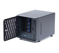 KCMconmey Boîtier NAS DIY 4 + 1 Baie, 4 Plateaux de 2,5" / 3,5" + 1 Baie Interne de 2,5". MB ITX. PSU Flex. Ventilateur de châssis Avant USB 3.0 8 cm Hot Swap Backplane. Stockage en réseau Boîtier