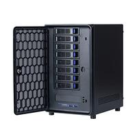 KCMconmey Boîtier NAS DIY 8 + 2 Baies + 2 Baies internes MB ITX. PSU Flex. Ventilateur de châssis Avant USB 3.0 8 cm Hot Swap Backplane. Stockage en réseau