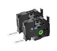 KCMYTONER Lot de 2 rubans d'étiquettes compatibles avec Ptouch STE-141 ST141 ST-141 STE141 STE141 ST141 STE141 Noir sur transparent 18 mm pour PT-D400 D600 P700 P750W P710BT