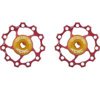 KCNC Roulette jockey alu galets de dérailleur - 1 paire rouge 11 Zähne