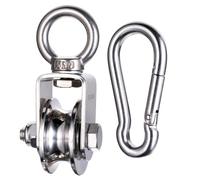 KCNOFNC Poulie simple avec clip pour câble métallique avec roulement à billes, système de poulie à monter soi-même pour équipement de gym, entraînement, treuil, levage