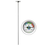 Kcnsieou Thermomètre de terreau sûr et respectueux de l'environnement en acier inoxydable de 50 cm, mesure Celsius pour jardin de 4,4 à 82,2 °C.