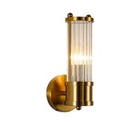 KCO Applique murale moderne en forme de flûte en cristal pour salle de bain, salon, couloir (1 lampe)