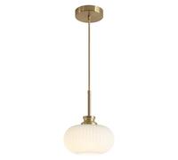 KCO Éclairage moderne du milieu du siècle pendentif vintage doré grand verre de lait suspendu luminaire en laiton antique lampes suspendues îlot de cuisine