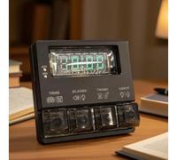 KCOAG Horloge numérique Multifonction, Horloge de Bureau rétro à Affichage VFD, luminosité réglable, avec Compte à rebours et 4 alarmes, pour la décoration de Bureau et comme Cadeau