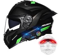 Kcolic Casque De Moto Bluetooth, Casque Monobloc, Certifié ECE/Dot, avec Visière Antibuée, Unisexe, Protection Contre Les Chocs, Doublure Souple D,XL=61~62CM