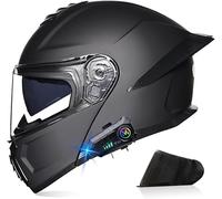 Kcolic Casque De Moto Modulaire Bluetooth Homologué Dot/ECE avec Pare-Soleil Intégré, Double Écran Antibuée, Système Multi-Ventilation, pour Adultes Hommes Femmes Casco Para Moto E,XL(61~62cm)