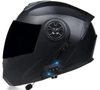 Kcolic Casque Moto Bluetooth, Casque Intégral Intégré Antibuée Double Visière, Casque Modulable, Casque Intégral Fermé Homologué ECE pour Réponse Automatique H,Large