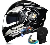 Kcolic Casques Moto Modulaires Bluetooth,Homologués ECE,Casques Moto Rabattables,Casque Moto Modulaire À Large Champ,Double Haut-Parleur Intégré,Casque Adulte Les Déplacements Quotidiens H,M=57~58CM