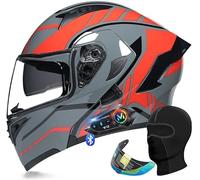 Kcolic Casques Moto Modulaires Bluetooth,Homologués ECE,Casques Moto Rabattables,Casque Moto Modulaire À Large Champ,Double Haut-Parleur Intégré,Casque Adulte Les Déplacements Quotidiens J,L=59~60CM