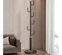 Kcolic Porte-Manteau autoportant avec Base en marbre Naturel, avec Crochets, Support de Suspension Robuste, Porte-Manteau en métal, pour entrée, Chambre, Bureau, Espace étroit A