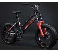 Kcolic VTT 24 Pouces 7 Vitesses, Vélo Plage Tout Terrain, Amortisseur, Pneus Extra Larges 4.0 pour Adultes, Vélo pour Étudiants Hommes Et Femmes A,24in