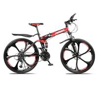 Kcolic VTT Pliable 21 Vitesses, 24/26 Pouces, Système Freins Disque Mécaniques, Hauteur Selle Réglable B,26in21