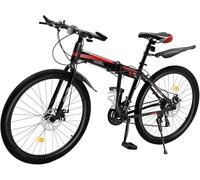 Kcolic VTT Pliable 26 Pouces, 21 Vitesses, Double Frein À Disque, pour Garçons, Filles, Femmes Et Hommes 26in