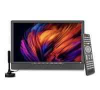 KCR Télévision, TV 12 V avec tuner numérique DVB-T2, HDMI, USB, télécommande, portable, pour chambre à coucher, cuisine, camping-car, 14", noir