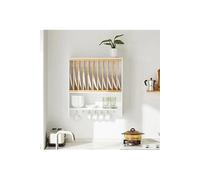 KCR09-W Porte-Assiettes Murale Meuble de Rangement d'Assiettes Mural Etagère à