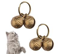 kcrygogo Lot de 2 cloches en cuivre pour chiens et chats de petite taille anti-vol avec étiquette d'identification anti-perte pour animaux de compagnie (2 pièces)