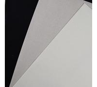 KCS Lot de 3 toiles Aida en coton 16 carats pour point de croix (blanc antique + gris perle + noir) - 30 x 45 cm