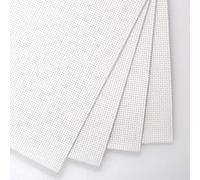 KCS Lot de 4/6 toiles Aida en coton compté 16 ct pour point de croix Blanc 30 x 45 cm