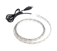KCTRELTQS 1 pièces 5M USB LED bande lumineuse 5V 3528 1 mètre 5 mètres chaud froid blanc rose vert bleu rouge SMD ruban plafond armoire lumière étanche(White,3 Meter)