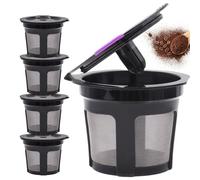 KCup Reusable Coffee Pods - Food Grade PP Stainless Steel 304 Refillable Filter Cups | Permanent Mesh Coffee Strainer Compatible With 1.0 2.0 Mini Plus Series | Easy Clean Eco Brewing Solution For