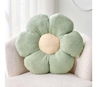 Kcvvcr Coussin décoratif vert sauge en forme de fleur de 37,8 cm et 49,8 cm, rembourrage en coton PP doux et résistant, style bohème, motif marguerite, coutures cousues, utilisation en intérieur,