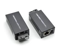 Kcvzitrds 2 PCS Gigabit 100/1000M A/B SC Convertisseur de Média de Commutateur de Fibre Ethernet RJ45 Optique Transceiver 20KM Fibra Switch Plastique Noir + Métal