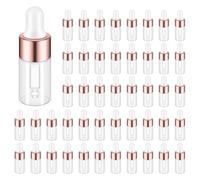 Kcvzitrds 200 PièCes Mini Flacon Compte-Gouttes en Verre Transparent Flacons Compte-Gouttes D' Essentielle en Verre Contenant des ÉChantillons pour 3 Ml